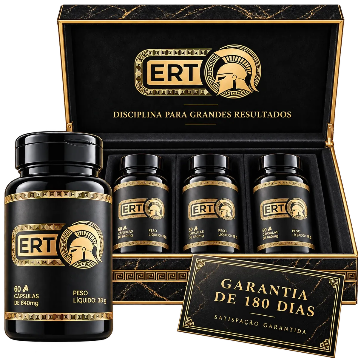 Estojo ERT com cartão de garantia de 180 dias